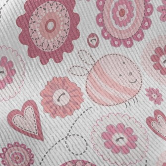 Fantasy Plaid Bee Flower Standard Corduroy