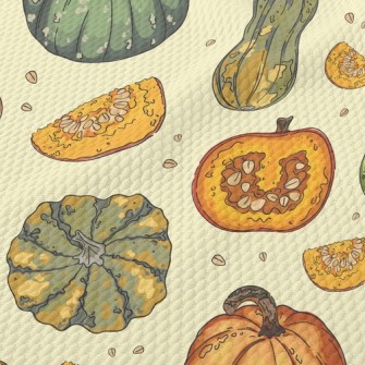 Pumpkin With Various Shapes Birdseye Piqué