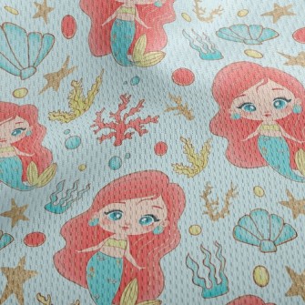 Beautiful Pearl Mermaid Athletic Mesh Flat Back