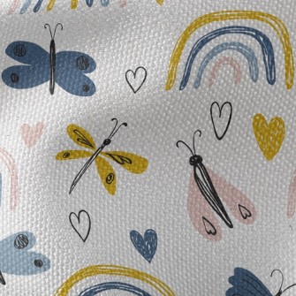 Color Pencil Doodle Butterfly Waterproof Canvas