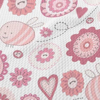Fantasy Plaid Bee Flower Birdseye Piqué