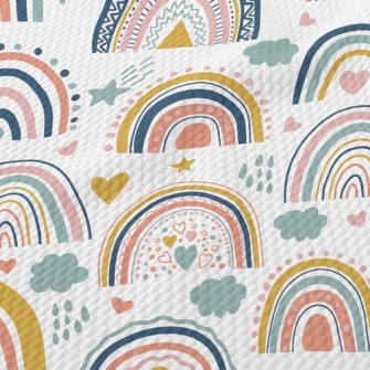 Fairy Tale Cute Rainbow Birdseye Piqué