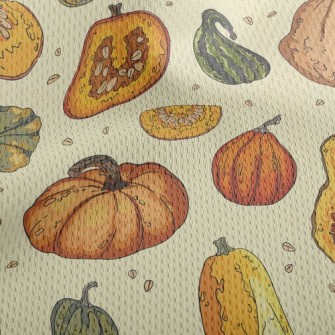 Pumpkin With Various Shapes Athletic Mesh Flat Back