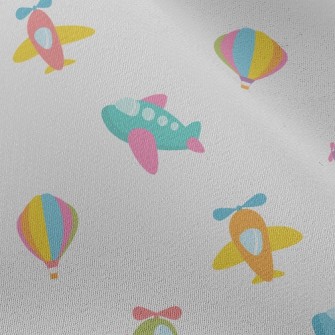 Cartoon Airplane Hot Air Ballo Chiffon