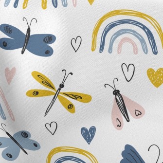 Color Pencil Doodle Butterfly Stretch Ponte