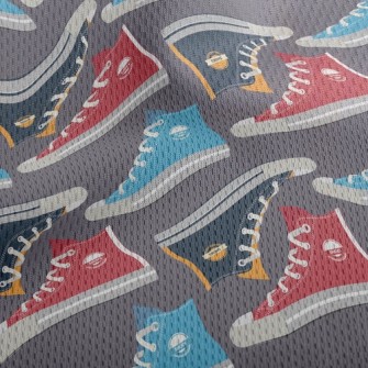 Vintage Canvas Sneakers Athletic Mesh Flat Back