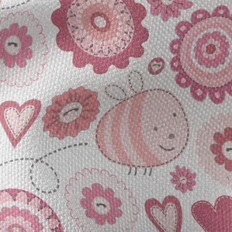 Fantasy Plaid Bee Flower Waterproof Canvas