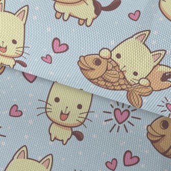 Kitten Loves To Eat Snapper Waterproof Oxford