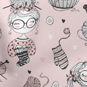 Girl In Glasses Knitting Yarn Stretch Ponte