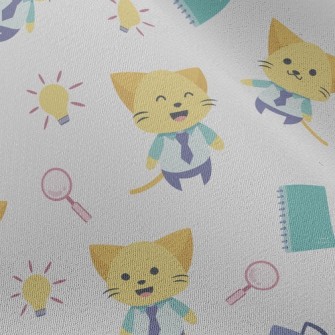Happy Kitten Office Worker Chiffon