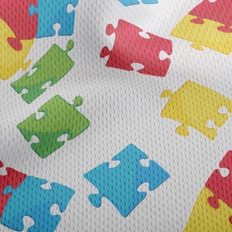 Bright Color Block Puzzle Athletic Mesh Flat Back