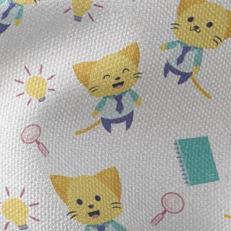 Happy Kitten Office Worker Waterproof Canvas