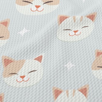 Big-headed Cat With Squinting  Birdseye Piqué