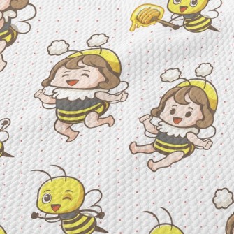 Dress Up Bee Little Girl Birdseye Piqué
