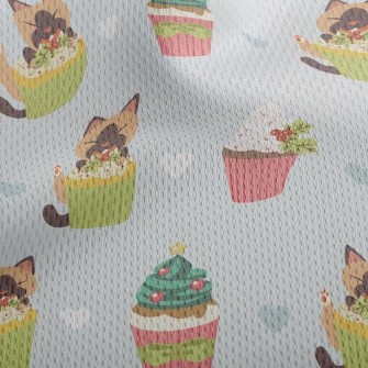 Cat Eats Christmas Cake Secret Athletic Mesh Flat Back