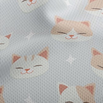 Big-headed Cat With Squinting  Athletic Mesh Flat Back