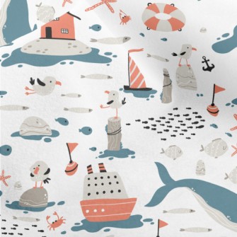 Huge Whale And Small Fish Micro Fleece