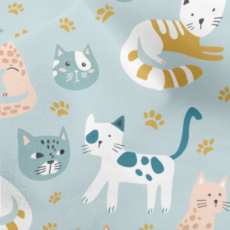 Naughty Cat With Footprints Micro Fleece