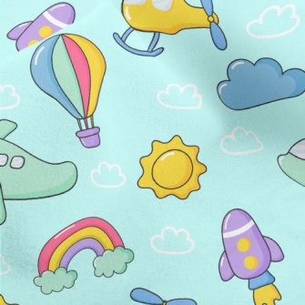 Helicopter Airplane Rocket Micro Fleece