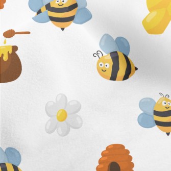 Industrious Bees Collecting Ne Micro Fleece