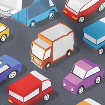 Crowded Cars On The Road Micro Fleece