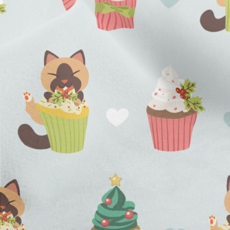 Cat Eats Christmas Cake Secret Micro Fleece