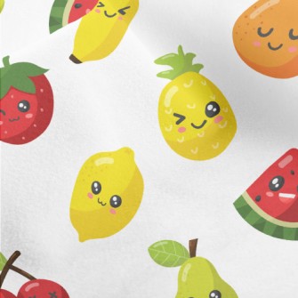 Cute Expression Fruit Family Micro Fleece