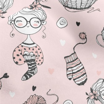 Girl In Glasses Knitting Yarn Micro Fleece