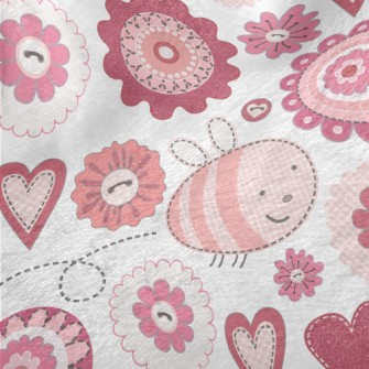 Fantasy Plaid Bee Flower Minky