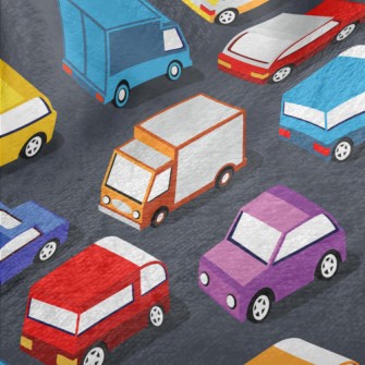 Crowded Cars On The Road Minky