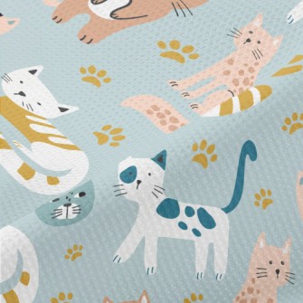 Naughty Cat With Footprints Piqué