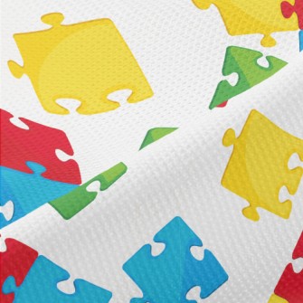 Bright Color Block Puzzle Piqué