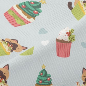 Cat Eats Christmas Cake Secret Piqué