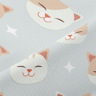 Big-headed Cat With Squinting  Piqué