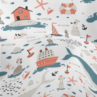 Huge Whale And Small Fish Lightweight Performance Linen