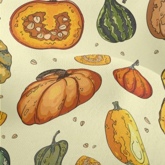Pumpkin With Various Shapes Lightweight Performance Linen