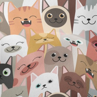 Playful Big-faced Cat Lightweight Performance Linen