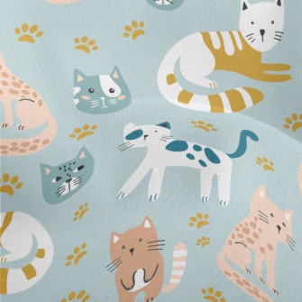 Naughty Cat With Footprints Lightweight Performance Linen