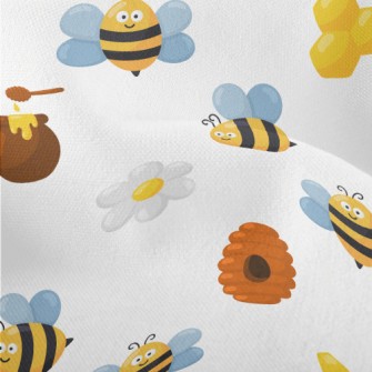 Industrious Bees Collecting Ne Lightweight Performance Linen