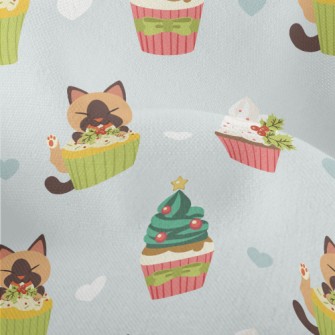 Cat Eats Christmas Cake Secret Lightweight Performance Linen