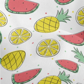Pineapple Diced Watermelon Lightweight Performance Linen