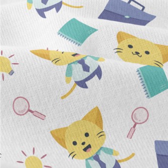 Happy Kitten Office Worker Modern Jersey