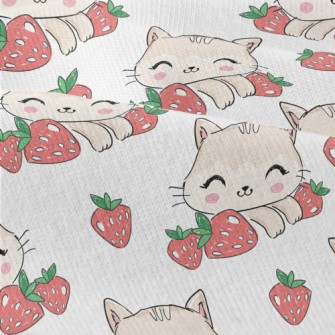 Smiling Cat With Strawberry Modern Jersey