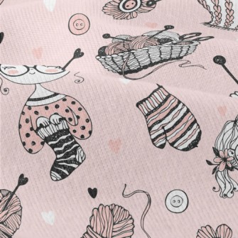 Girl In Glasses Knitting Yarn Modern Jersey