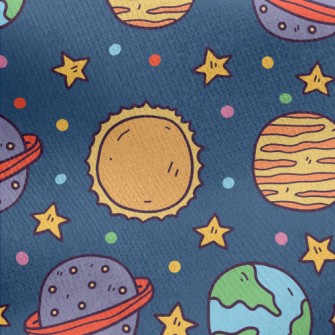 Sun Stars Asteroids Jersey Backed Fleece