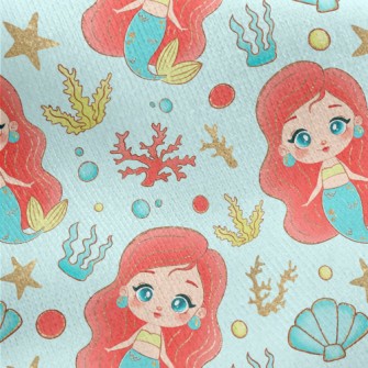 Beautiful Pearl Mermaid Jersey Backed Fleece