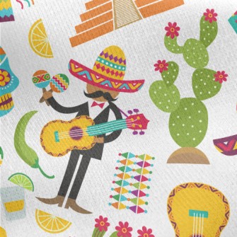 Colorful Mexico Jersey Backed Fleece