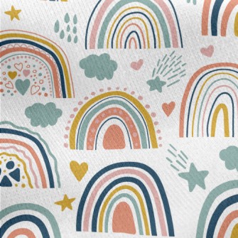 Fairy Tale Cute Rainbow Jersey Backed Fleece