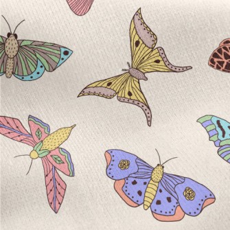 Rare Pattern Butterfly Jersey Backed Fleece