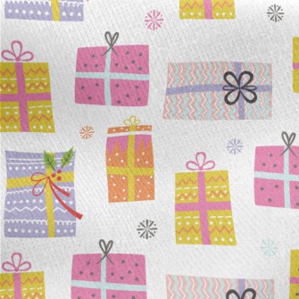 Dot Striped Gift Box Jersey Backed Fleece